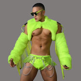 Fluorescent Faux Fur Sexy Clubwear